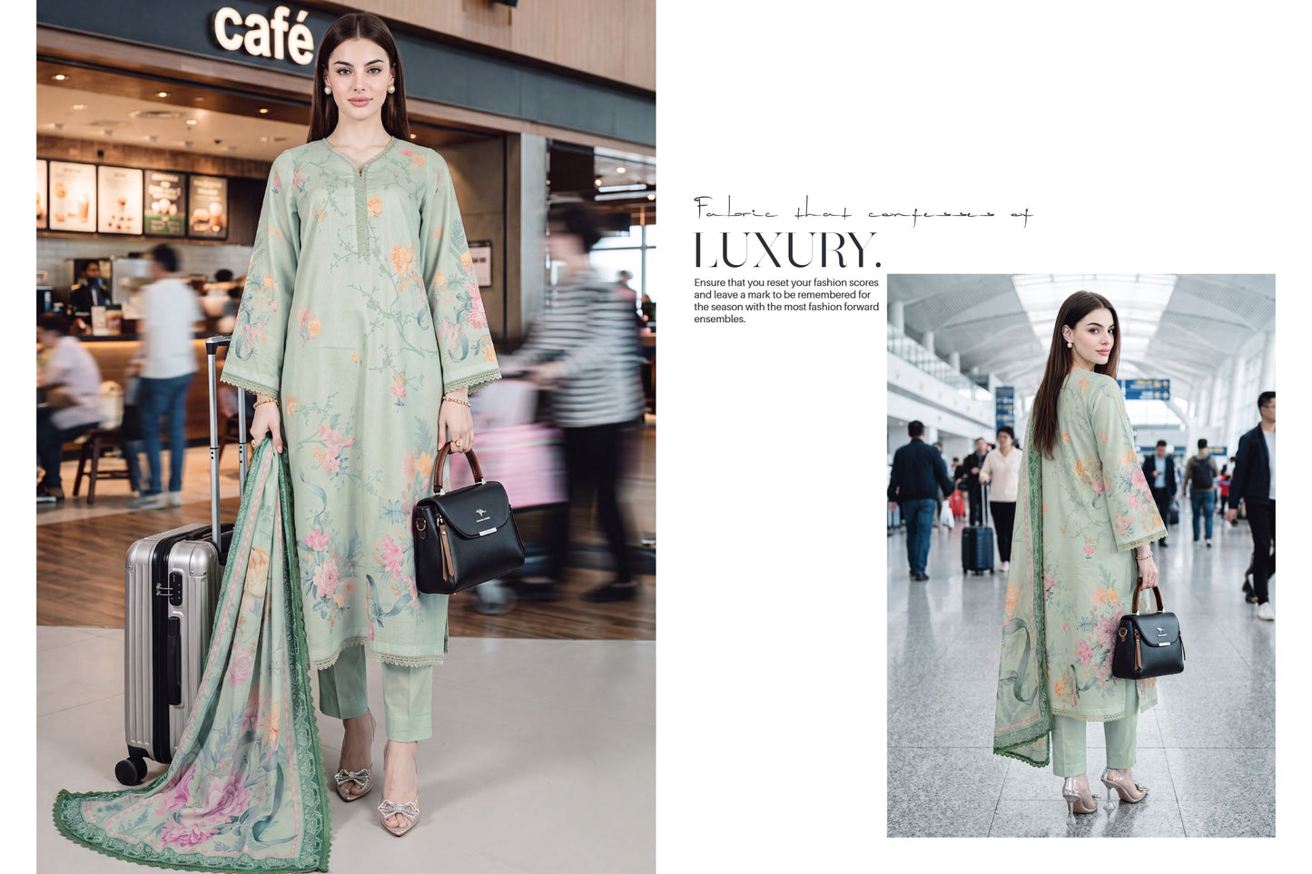 Pearl Ivory – Printed Lawn with Chiffon Dupatta