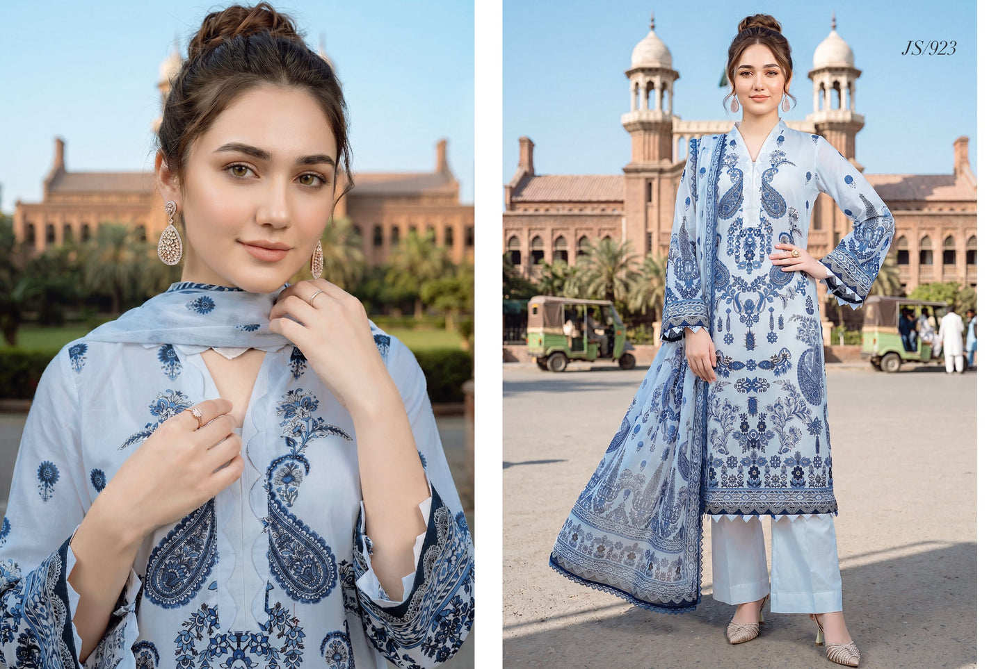 Powder Blue Ethnic Printed Lawn with Printed Lawn Dupatta