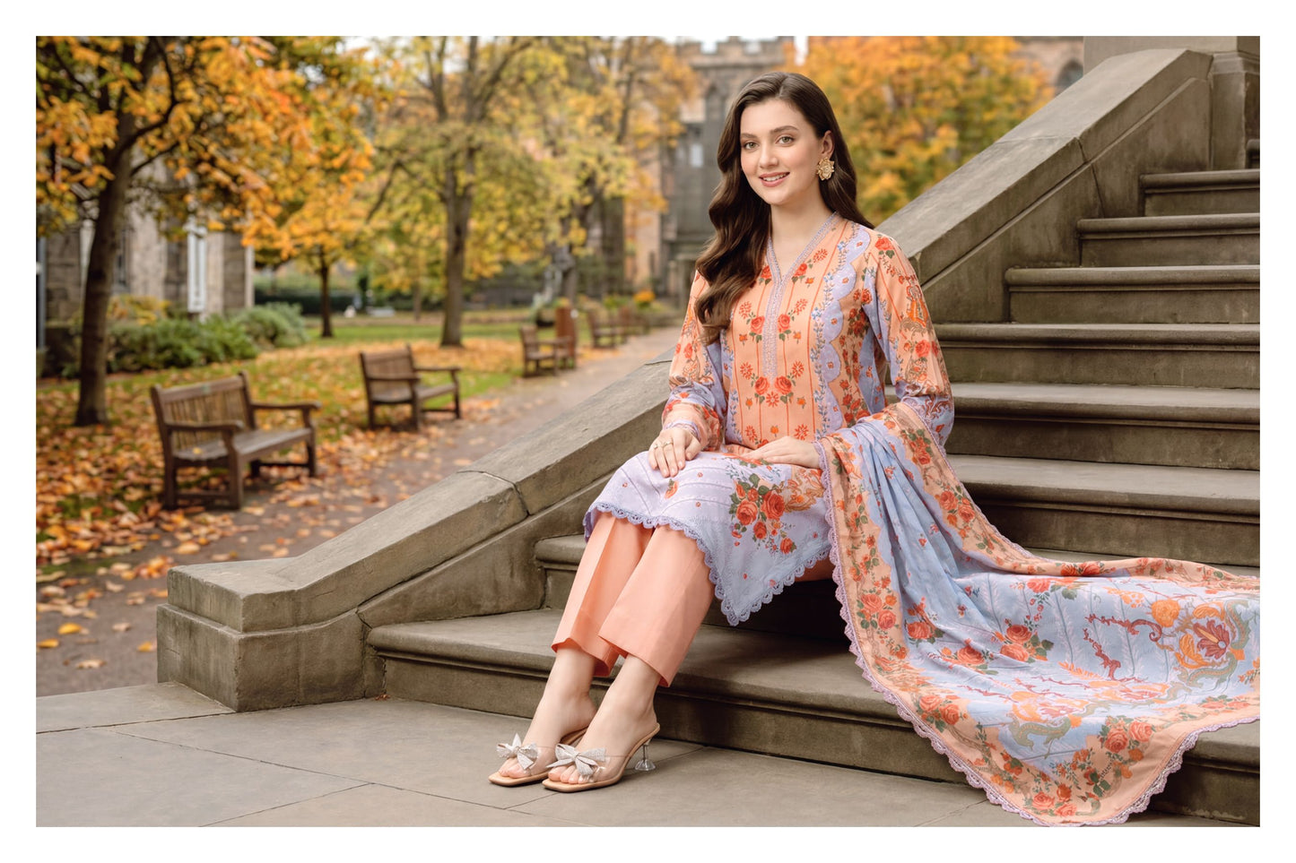 Lilac Bloom Printed Lawn Suit with Printed Lawn Dupatta