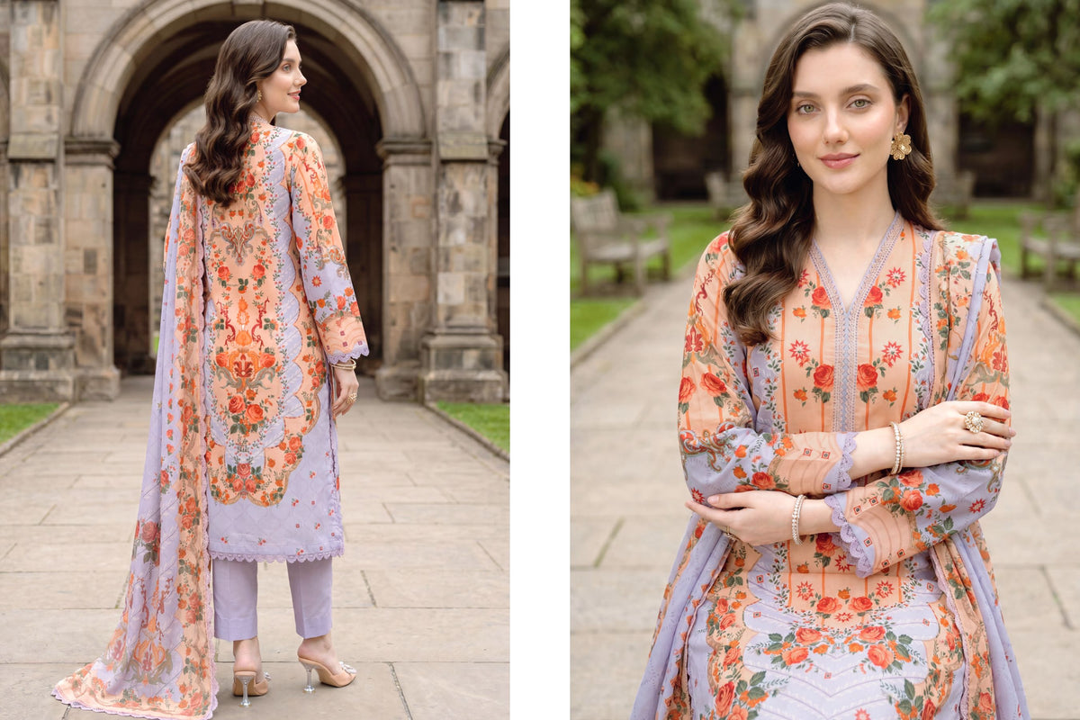 Lilac Bloom Printed Lawn Suit with Printed Lawn Dupatta