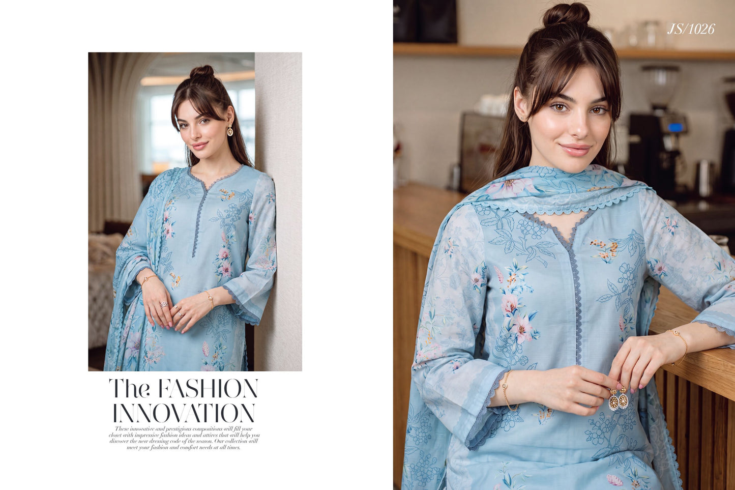 Royal Sapphire – Printed Lawn with Chiffon Dupatta