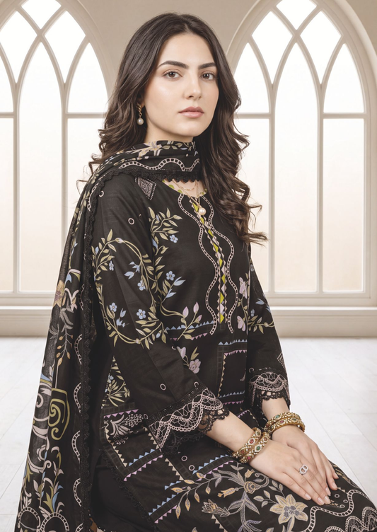 Classy Printed Winter Suit with Elegant Printed Wool Shawl