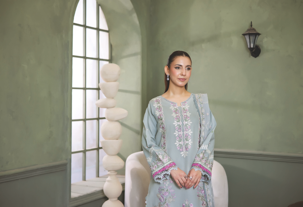 Premium Embroidered Resham Karandi with Bamber Chiffon Dupatta