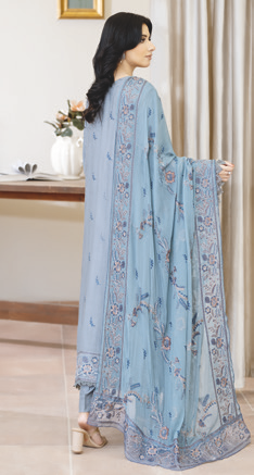 Premium Silk Viscose Embroidered Suit for Women | Embroidered Bamber Chiffon Dupatta