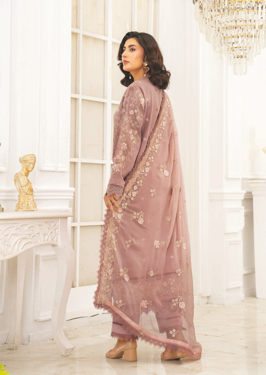 Premium Embroidered Resham Karandi with Bamber Chiffon Dupatta