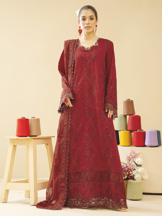 Embroidered Silk Viscose 3 Piece Pakistani Suit