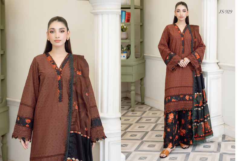 Chikankari Lawn with Printed Lawn Dupatta & Printed Trousers