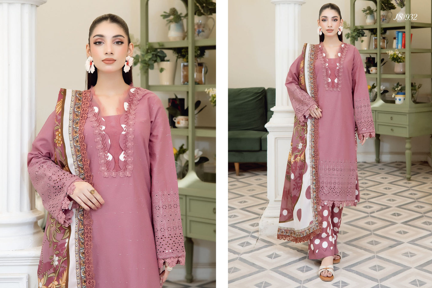 Luxury Chikankari Lawn with Printed Trousers
