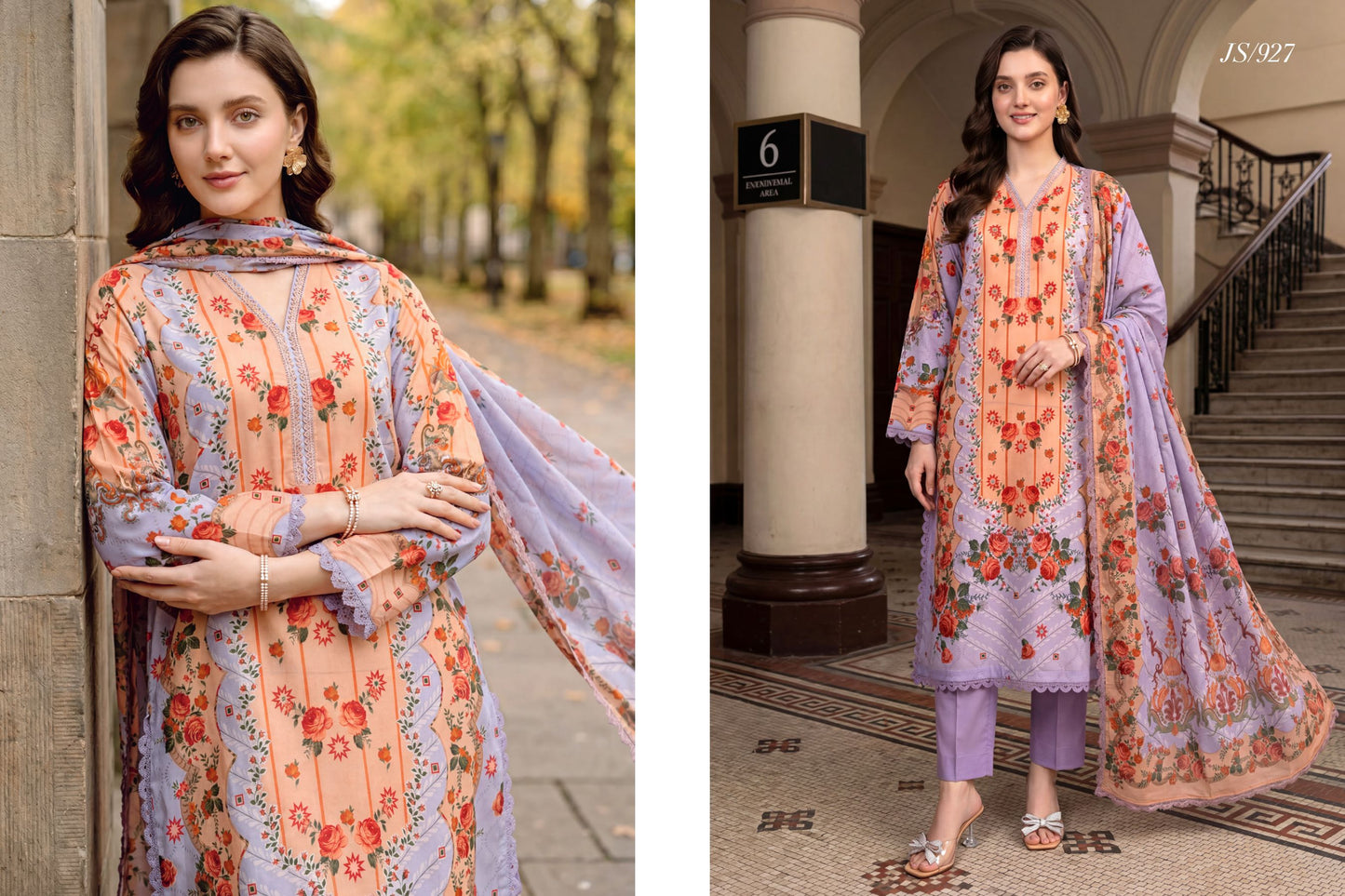 Lilac Bloom Printed Lawn Suit with Printed Lawn Dupatta