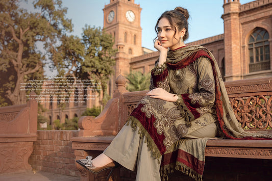 Beige Blossom Printed Lawn with Printed Lawn Dupatta