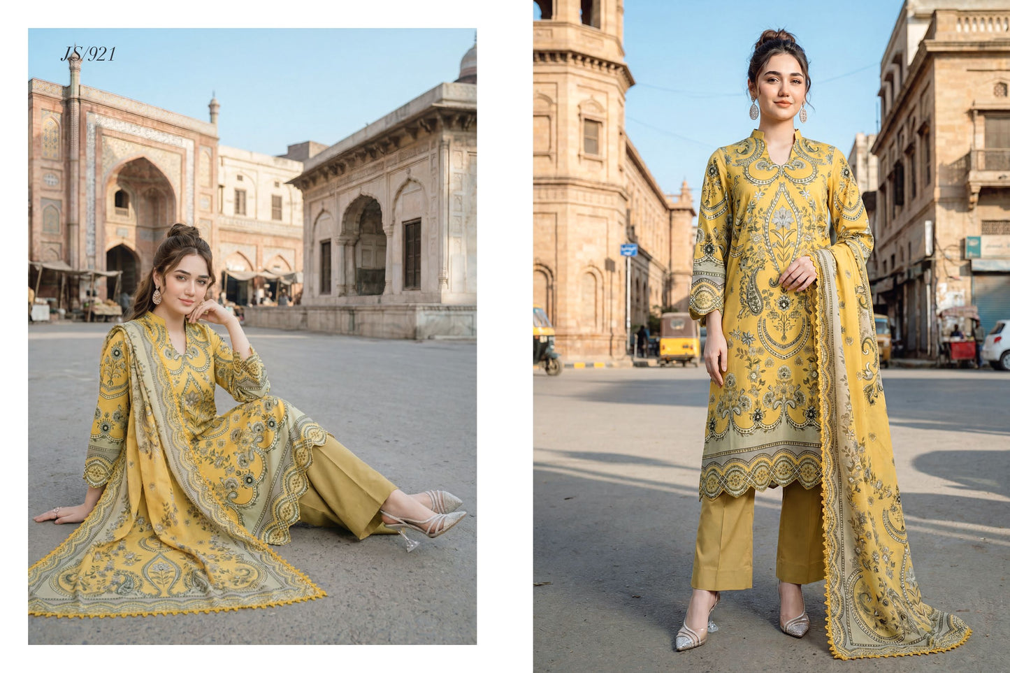 Mustard Bloom Printed Lawnwith Printed Lawn Dupatta
