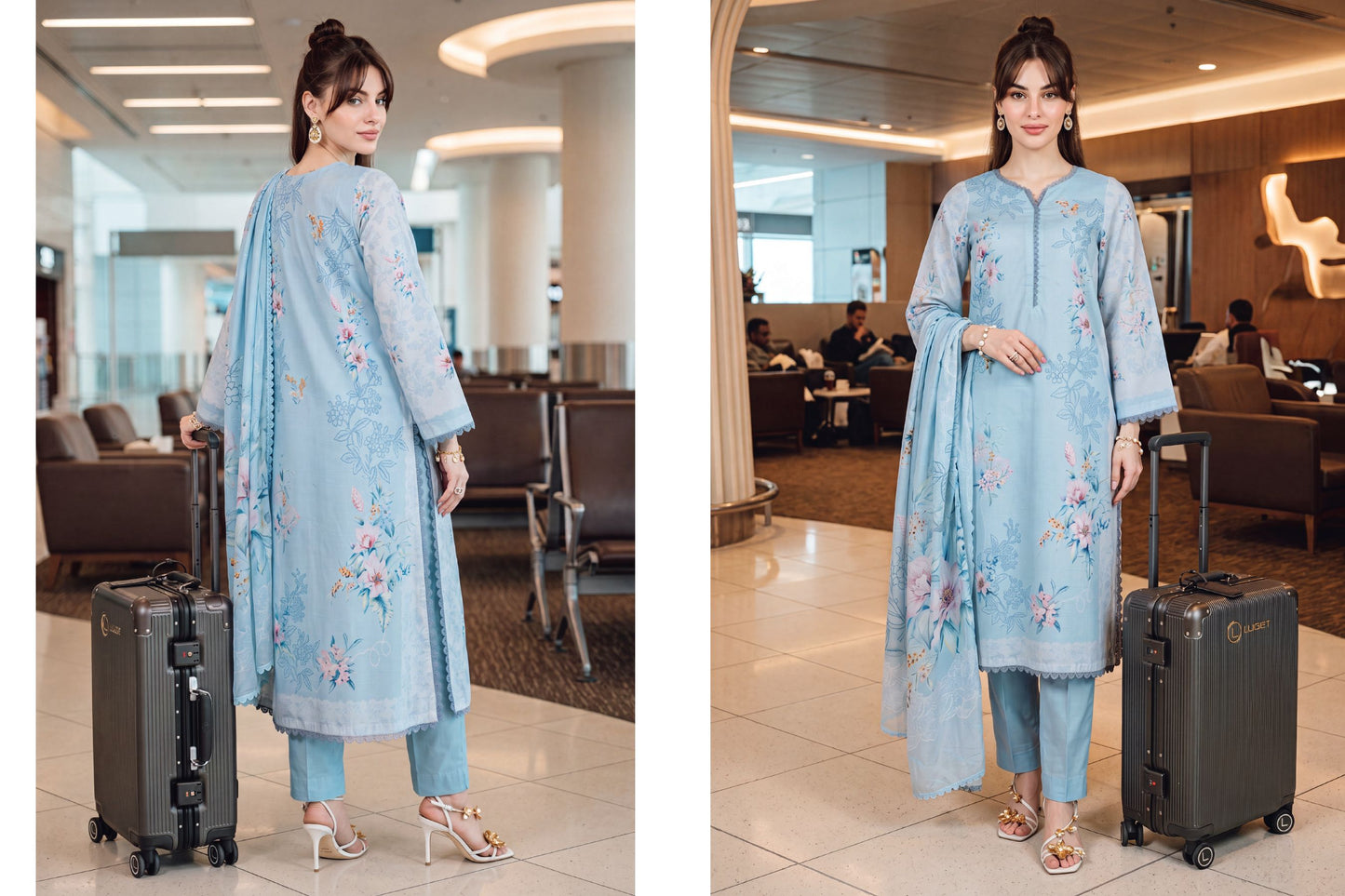 Royal Sapphire – Printed Lawn with Chiffon Dupatta