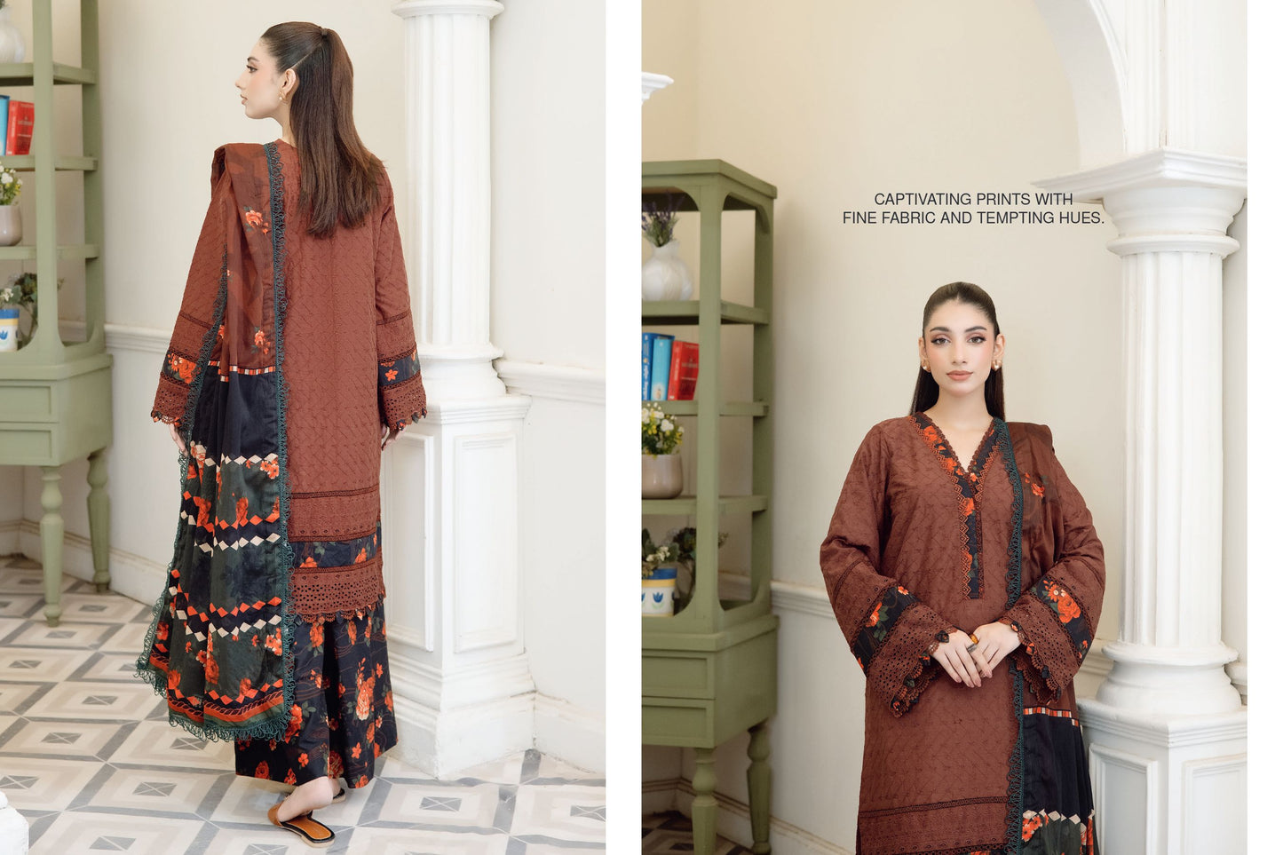 Chikankari Lawn with Printed Lawn Dupatta & Printed Trousers