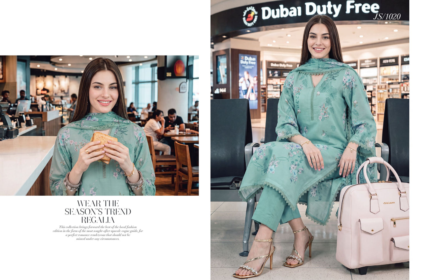 Printed Lawn with Chiffon Dupatta-Mint green