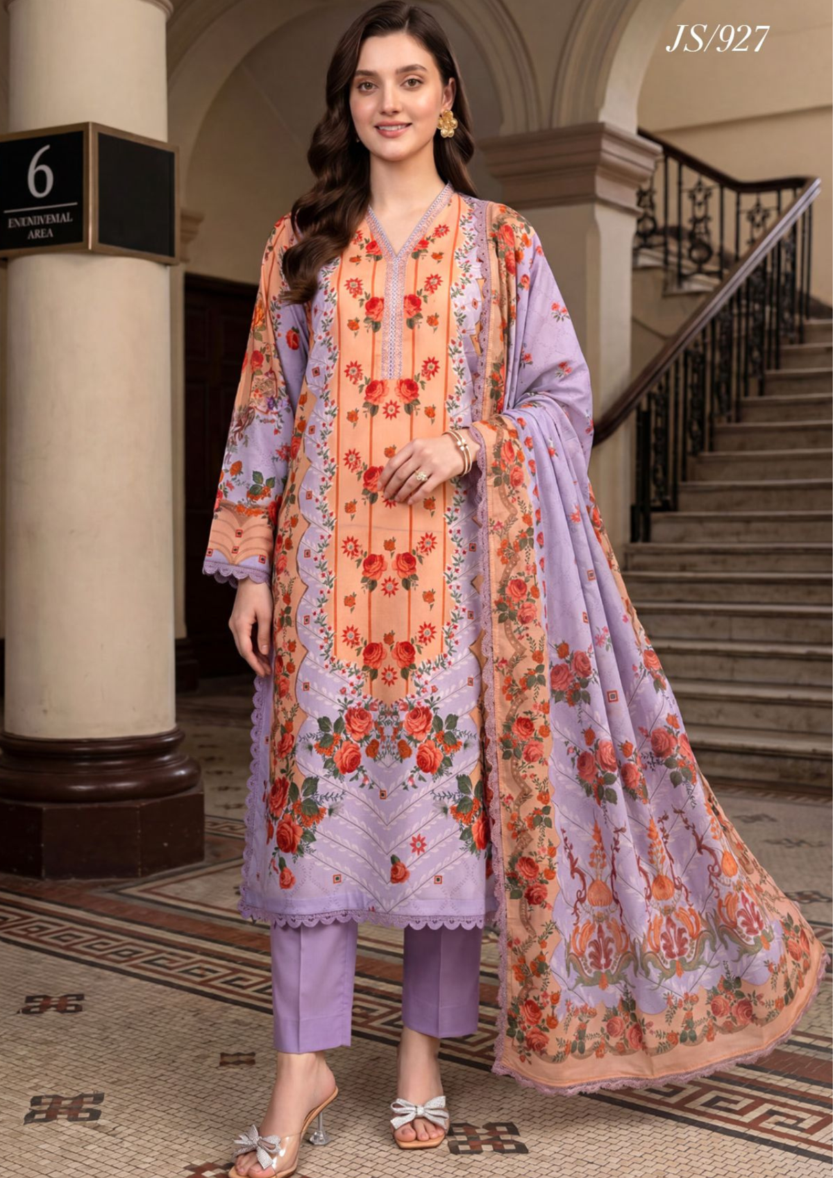 Lilac Bloom Printed Lawn Suit with Printed Lawn Dupatta