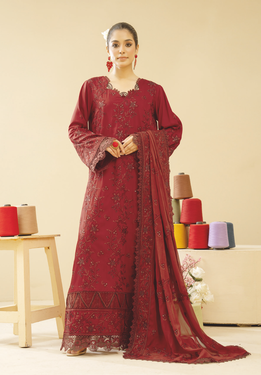 Embroidered Silk Viscose 3 Piece Pakistani Suit