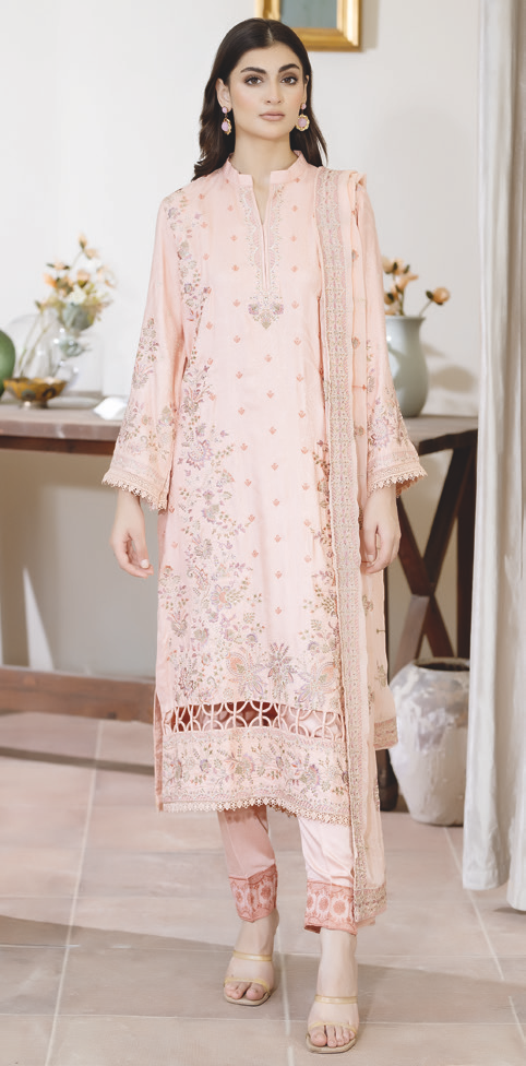 Embroidered Silk Viscose Suit for Women | Luxury Embroidered Bamber Chiffon Dupatta | Party Wear