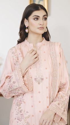 Embroidered Silk Viscose Suit for Women | Luxury Embroidered Bamber Chiffon Dupatta | Party Wear