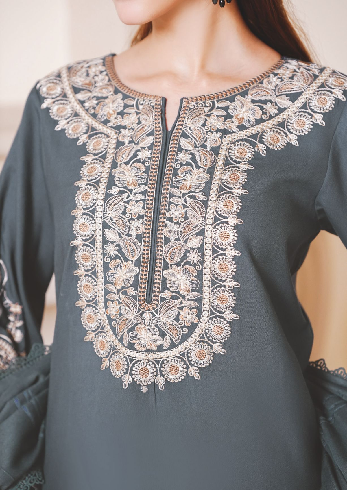 Premium Embroidered Winter Collection with Luxury Jacquard Shawl