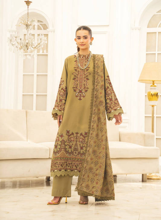 Elegant Embroidered Winter Collection with Premium Shawl