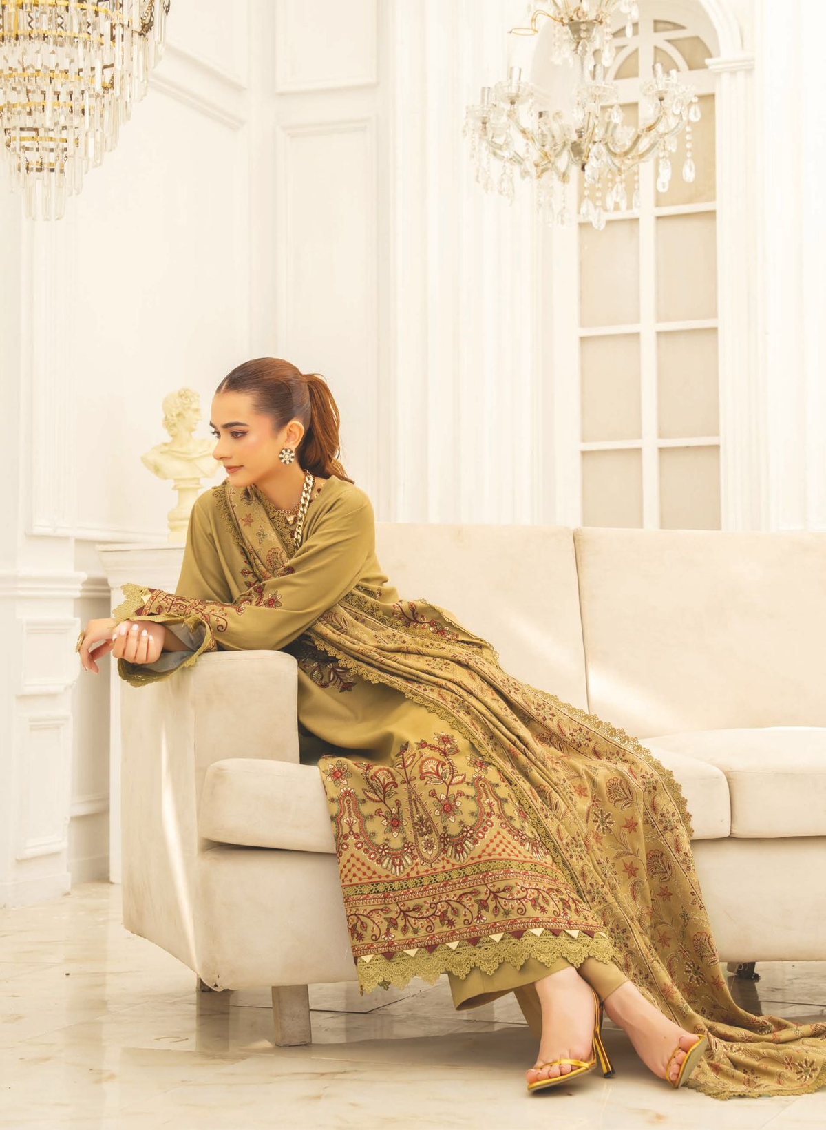 Elegant Embroidered Winter Collection with Premium Shawl