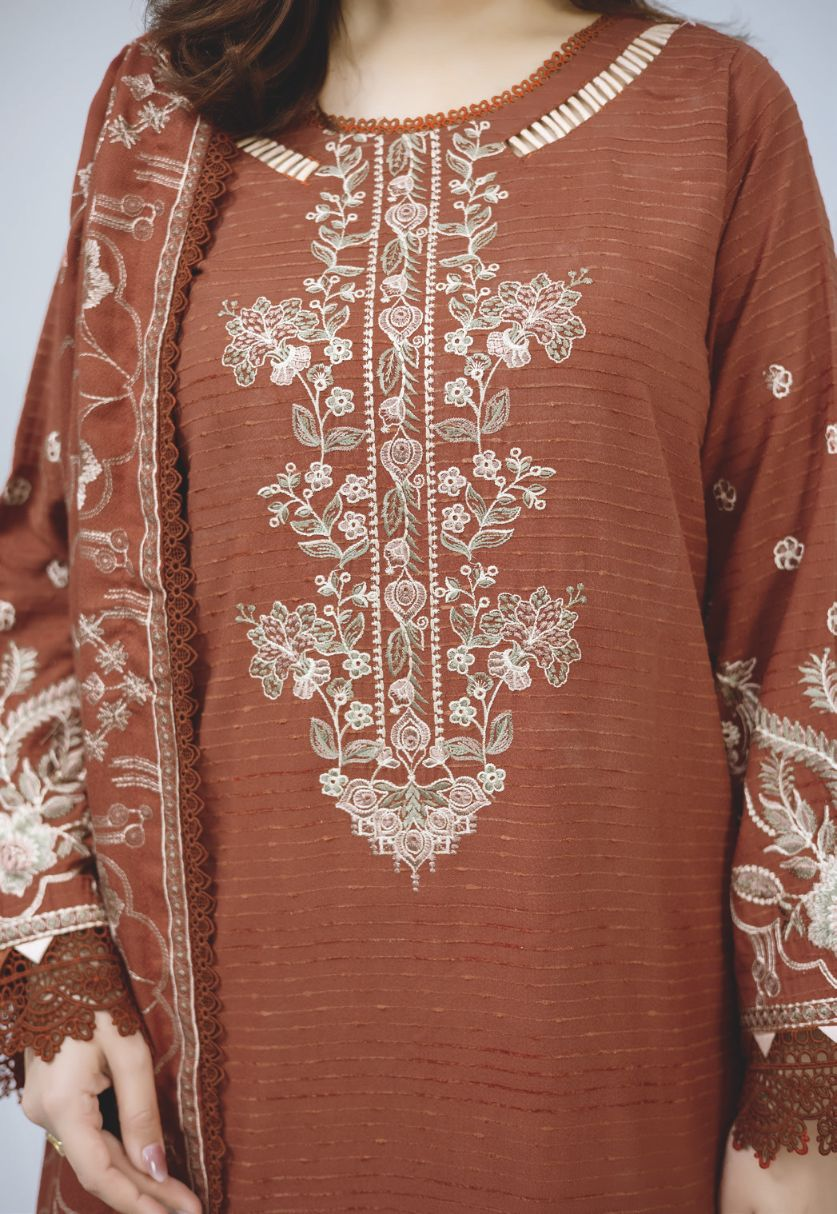 Premium Embroidered Winter Collection with Elegant Wool Shawl