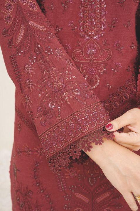 Embroidered Peach Leather Suit with Embroidered Luxury Wool Shawl
