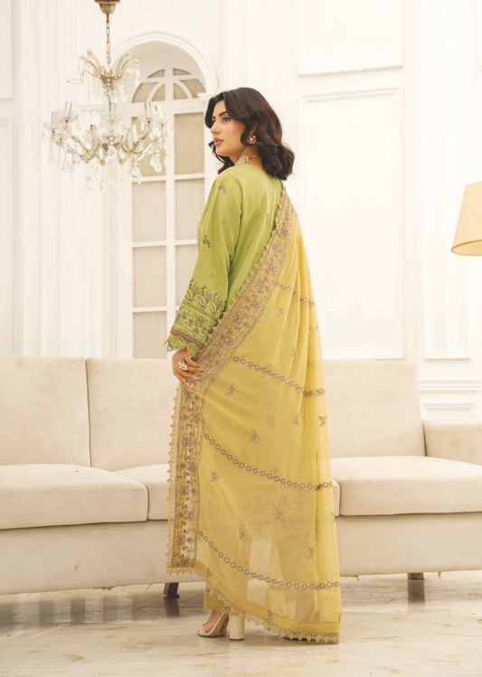 Embroidered Resham Karandi with Embroidered Bamber Chiffon Dupatta