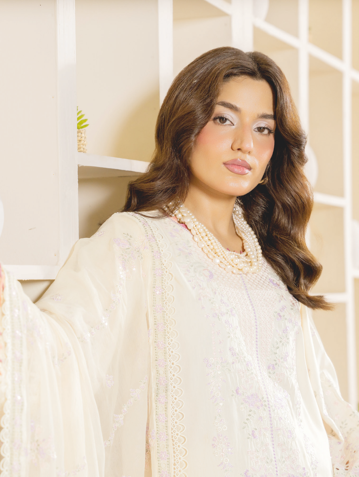Premium Embroidered Silk Viscose Unstitched Suit with Embroidered Dupatta