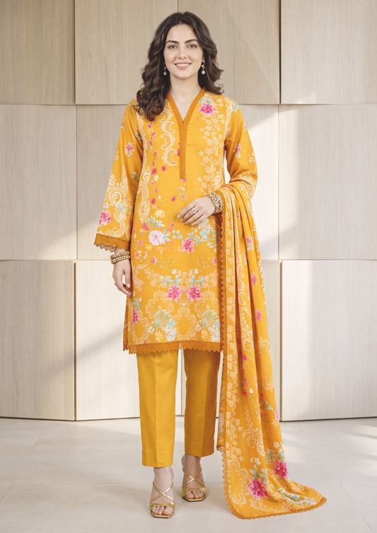 Women's Premium Winter Outfit with Coordinated Printed Shawl