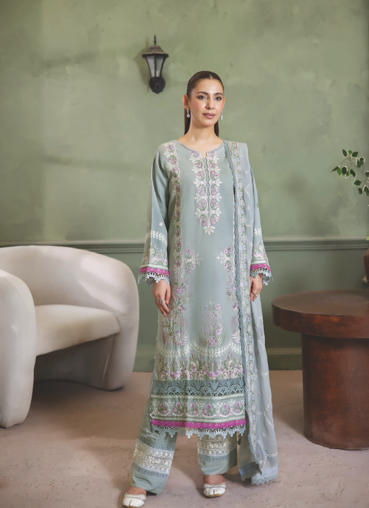 Premium Embroidered Resham Karandi with Bamber Chiffon Dupatta