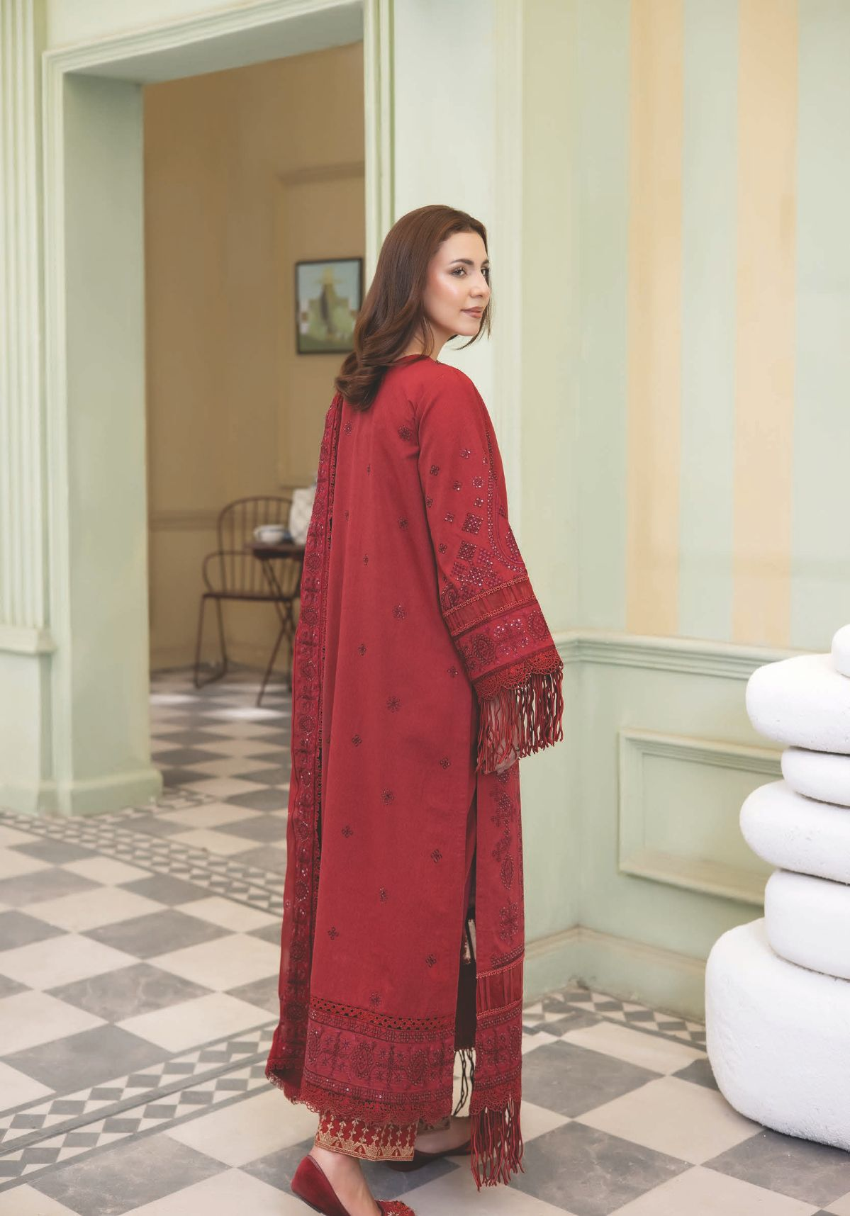 Premium Embroidered Karandi Unstitched Suit for Women