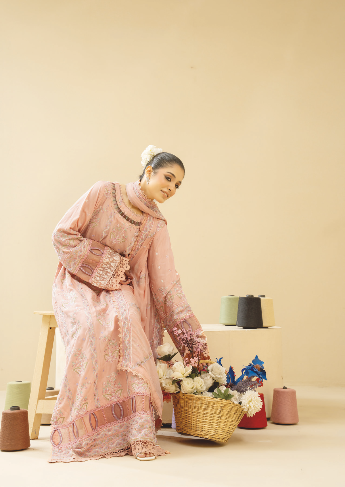 Premium Silk Viscose Embroidered Suit for Women