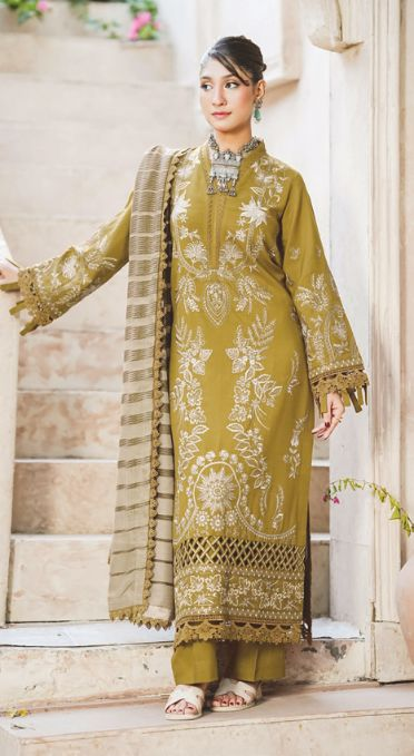 Embroidered Winter Collection with Jacquard Luxury Wool Shawl