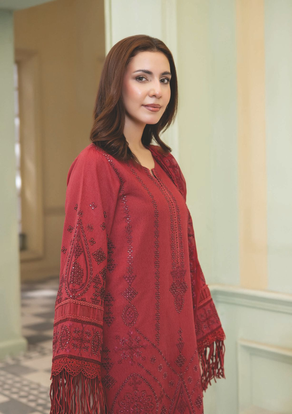 Premium Embroidered Karandi Unstitched Suit for Women