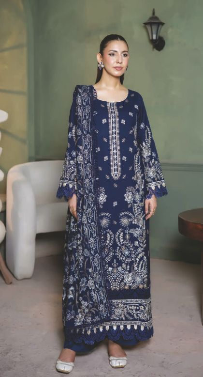 Embroidered Winter Wear with Exquisite Luxury Shawl