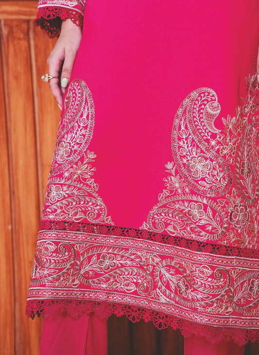 Premium Embroidered Winter Suit with Luxury Shawl
