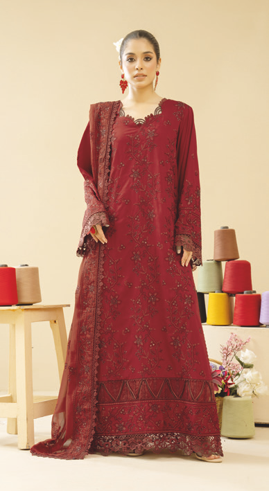 Embroidered Silk Viscose 3 Piece Pakistani Suit
