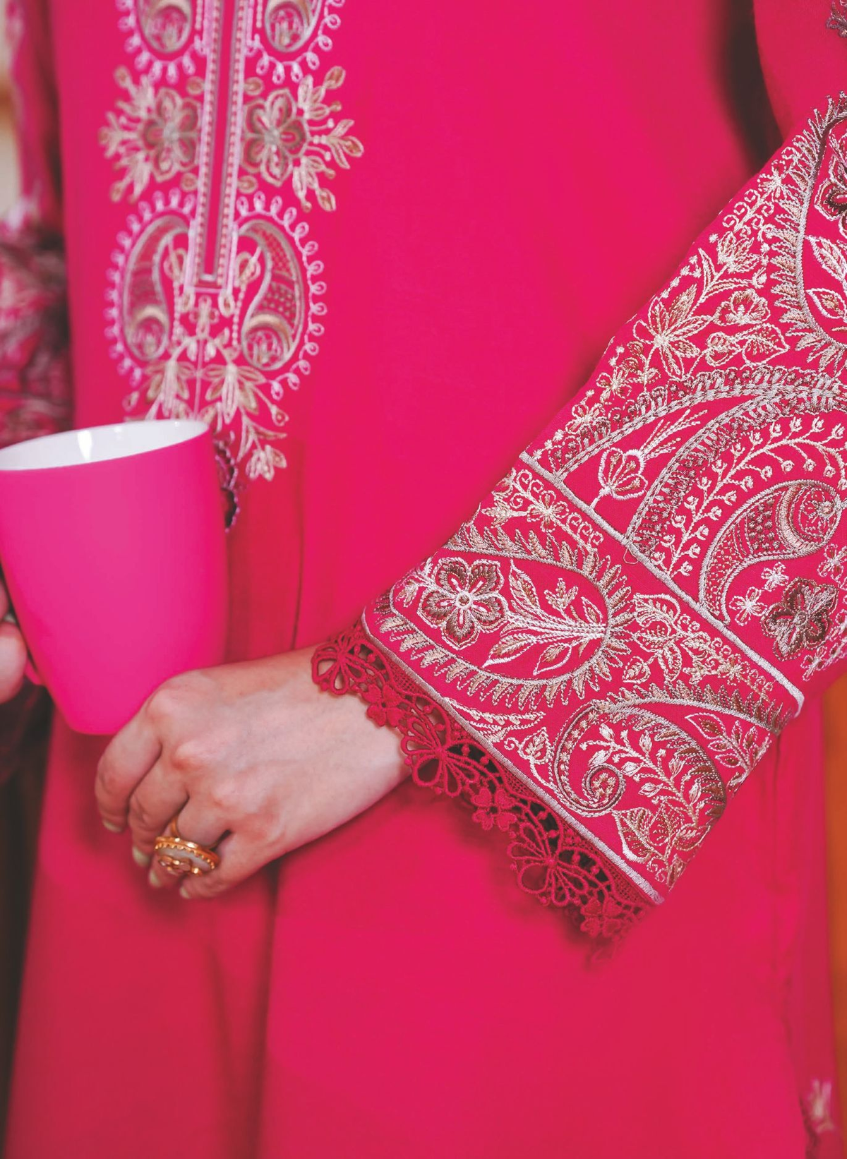 Premium Embroidered Winter Suit with Luxury Shawl