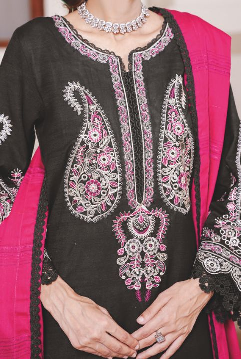 Luxury Embroidered Winter Wear with Premium Jacquard Wool Shawl