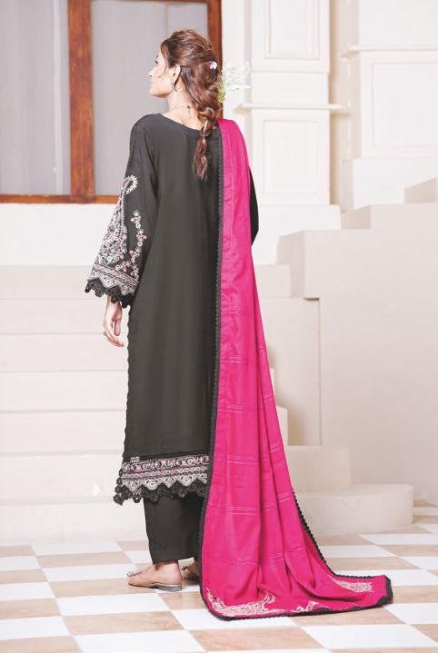 Luxury Embroidered Winter Wear with Premium Jacquard Wool Shawl