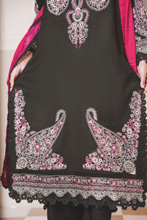 Luxury Embroidered Winter Wear with Premium Jacquard Wool Shawl