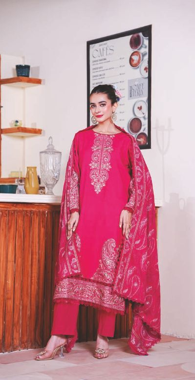 Premium Embroidered Winter Suit with Luxury Shawl