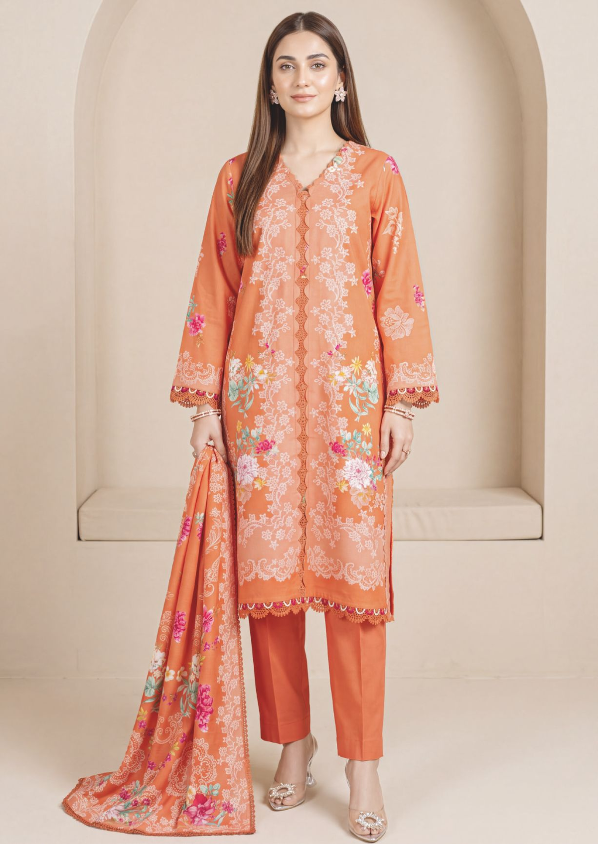 Premium Printed Winter Collection with Matching Printed Shawl