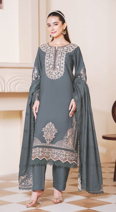 Premium Embroidered Winter Collection with Luxury Jacquard Shawl