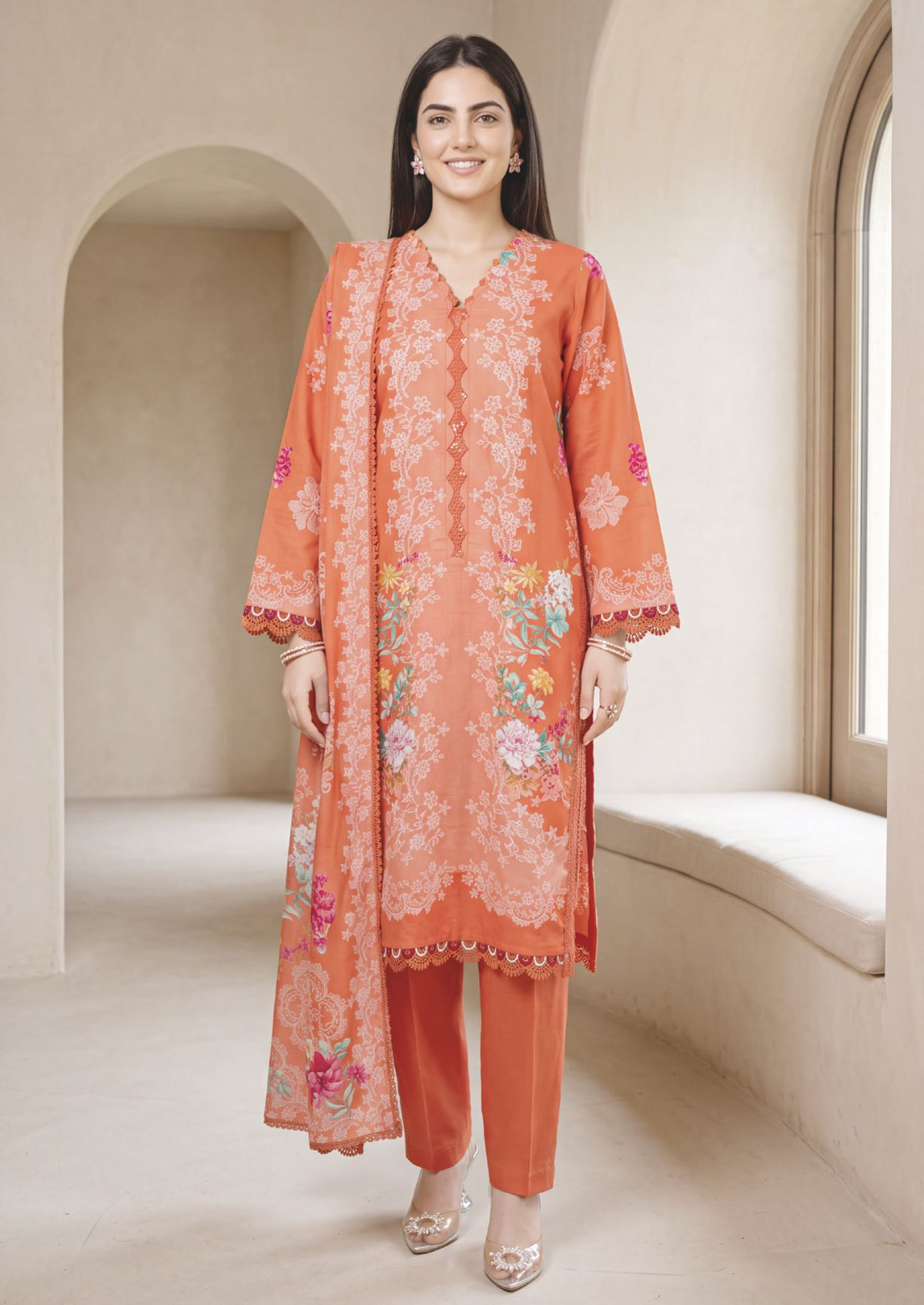 Premium Printed Winter Collection with Matching Printed Shawl