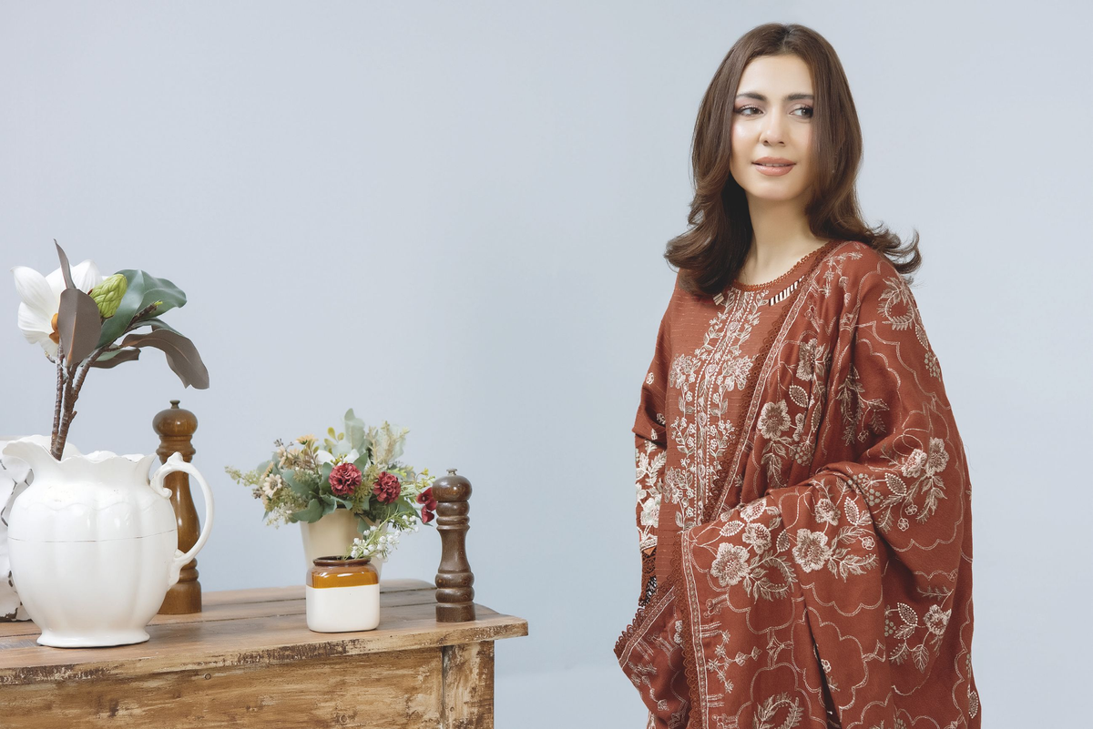 Premium Embroidered Winter Collection with Elegant Wool Shawl