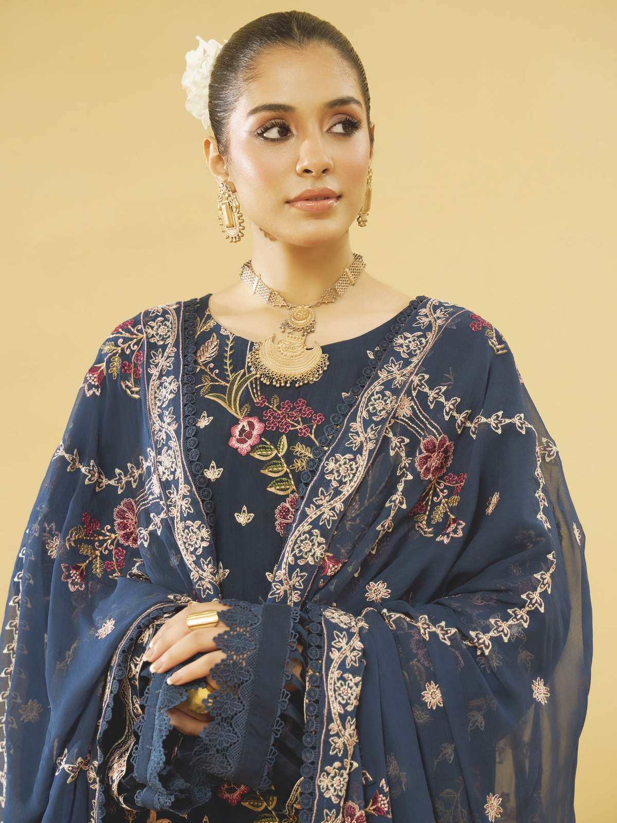 Premium Embroidered Silk Viscose Suit for Women | Bamber Chiffon Embroidered Dupatta