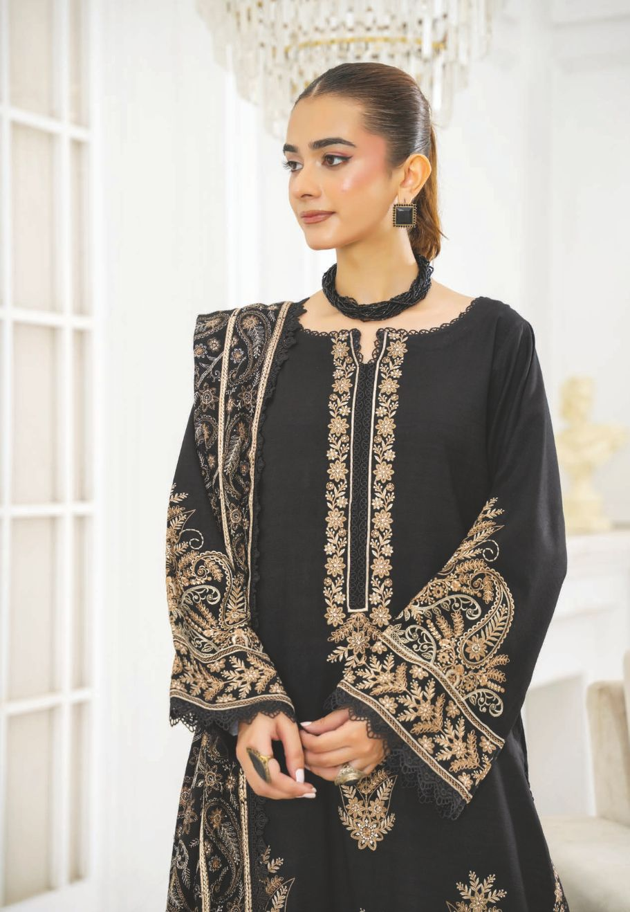 Embroidered Winter Collection with Luxury Embroidered Shawl