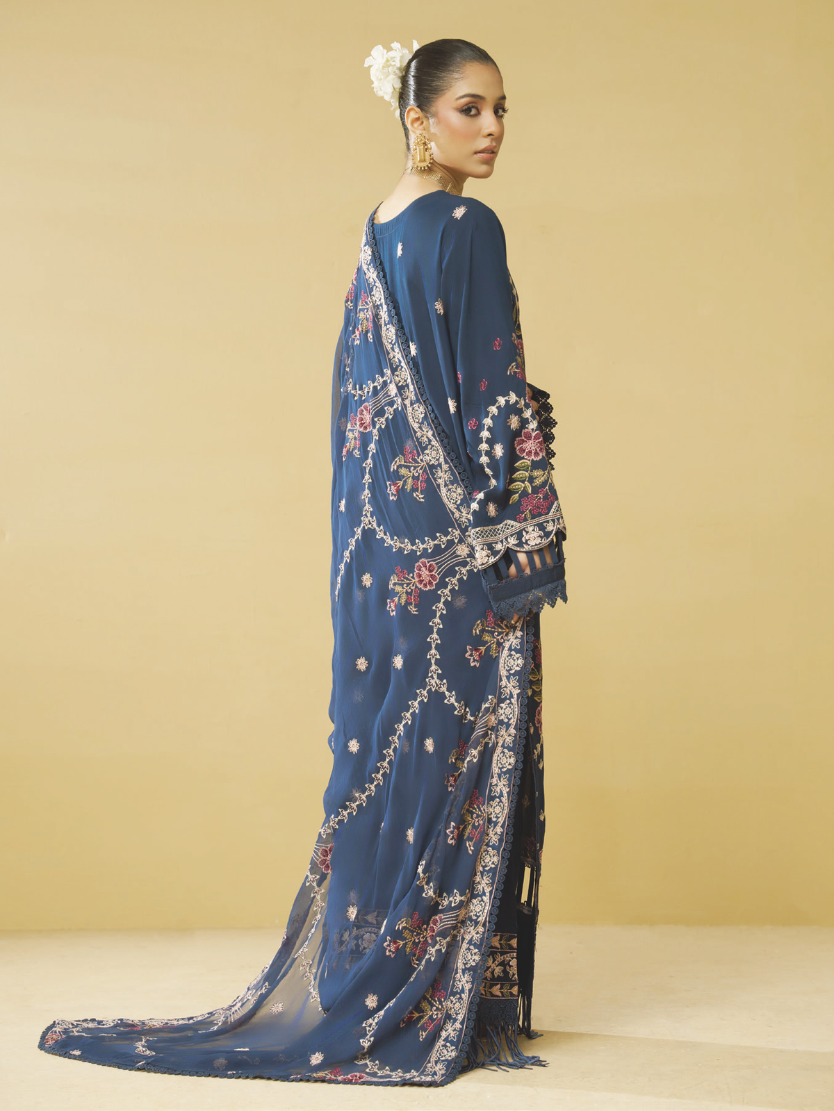 Premium Embroidered Silk Viscose Suit for Women | Bamber Chiffon Embroidered Dupatta